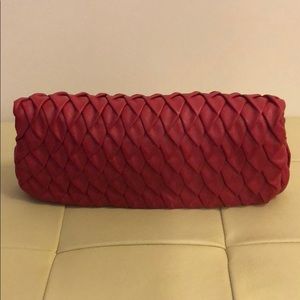Elie Tahari Felicity Fuchsia Leather Clutch